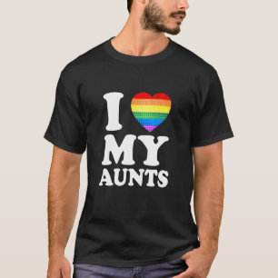 Camiseta Eu Amo Minhas Tias Arco-Íris Orgulho gay Lgbt Sina