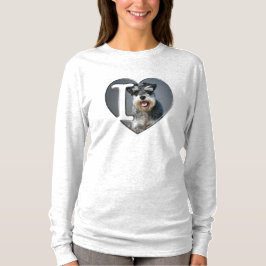 Camiseta Eu amo mini Schnauzers -