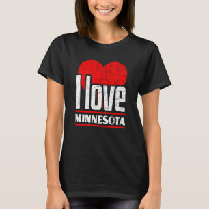 Camiseta Eu Amo Minnesota Melhor Estado de Origem Eu Coraçã