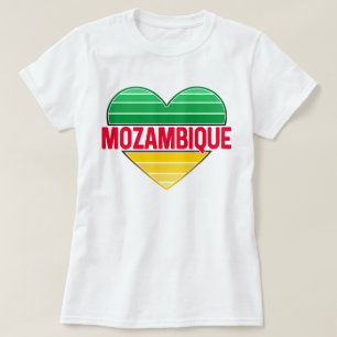 Camiseta Eu Amo Moçambique, Coração Mozambicano