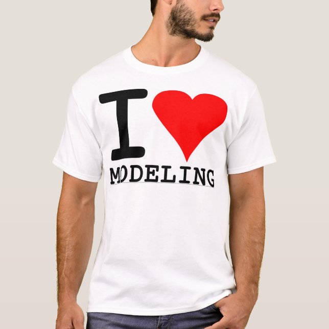 Camiseta Eu amo modelar (Frente)