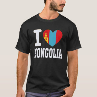 Camiseta Eu Amo Mongólia Coração Souvenir Amantes Orgulho V