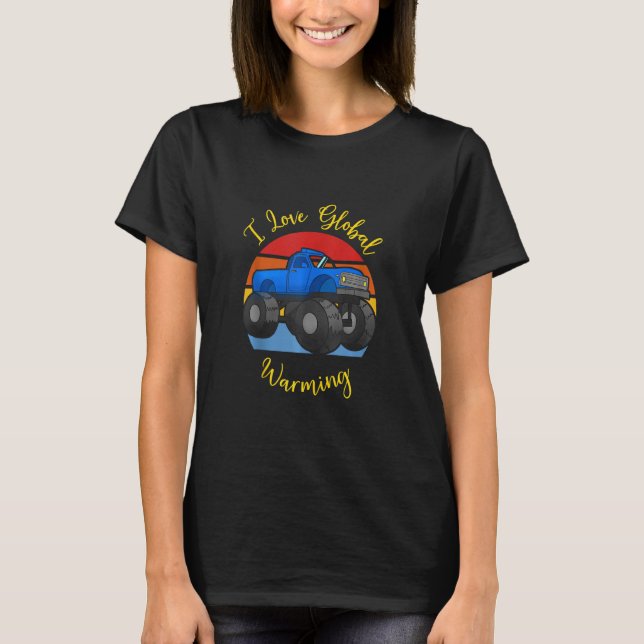 Camiseta Eu Amo Monstro do Aquecimento Global (Frente)