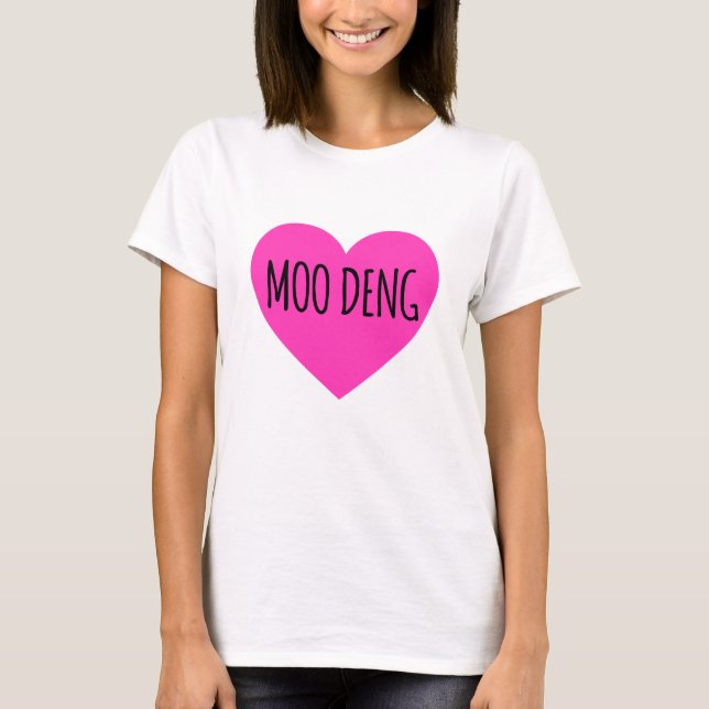 Camiseta Eu Amo Moo Deng - Hipopótamo Bebê Moo Deng (Frente)