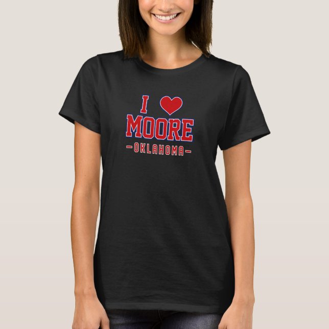 Camiseta Eu Amo Moore Oklahoma (Frente)