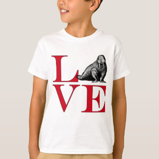Camiseta Eu amo morsas - T colorido luz