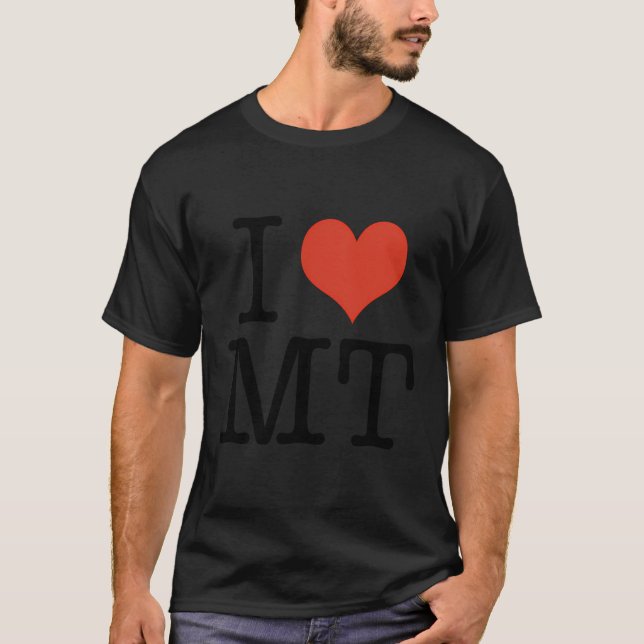 Camiseta Eu Amo Mt Montana Usa American (Frente)