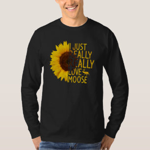 Camiseta Eu Amo Muito Mulheres Moose Homens Deer Elk Sunfl