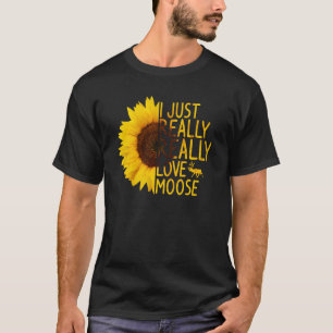 Camiseta Eu Amo Muito Mulheres Moose Homens Deer Elk Sunfl