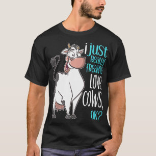 Camiseta Eu Amo Muito Vacas Gif De Vaca Para Crianças Adult