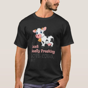 Camiseta Eu Amo Muito Vacas Vaca Para Crianças Adultos
