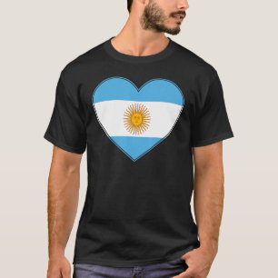 Camiseta Eu amo mulheres argentinas do corações da bandeira