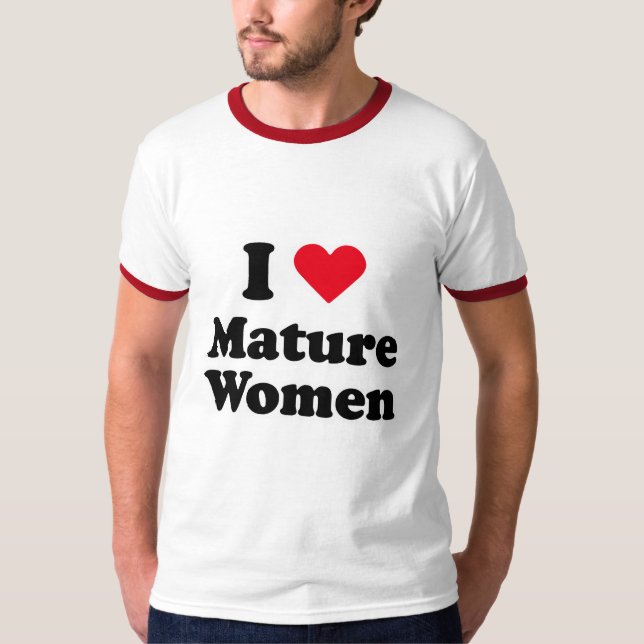 Camiseta Eu amo mulheres maduras (Frente)
