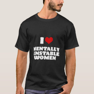 Camiseta Eu Amo Mulheres Mentalmente Instáveis Vermelho Cor