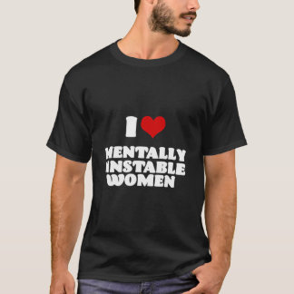 Camiseta Eu Amo Mulheres Mentalmente Instáveis Vermelho Cor