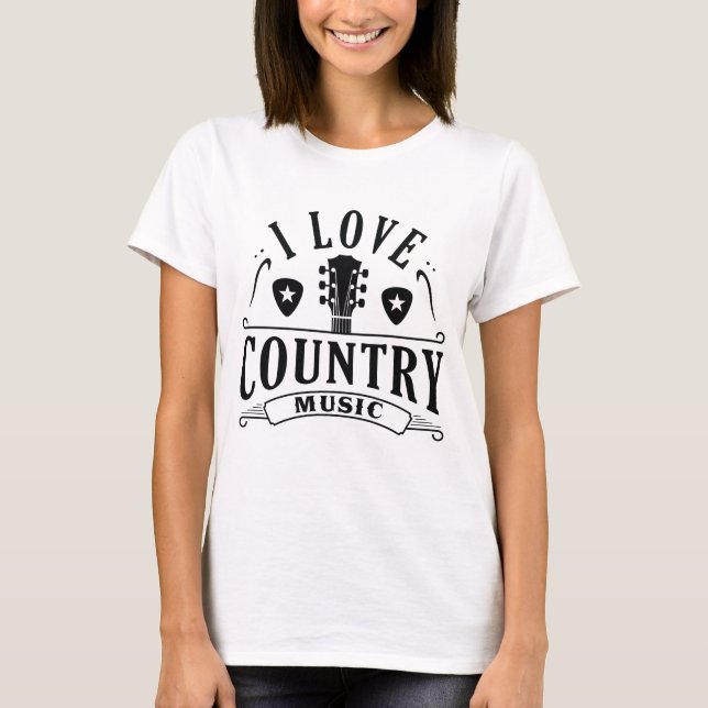 Camiseta Eu Amo Música country (Frente)