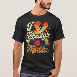 Camiseta Eu Amo Música Freestyle Divertida Retrô