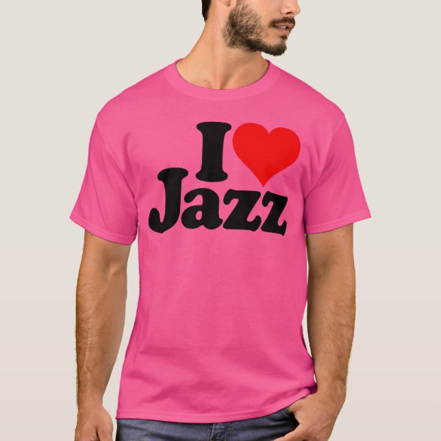 Camiseta Eu Amo Músicas De Jazz De Coração (Frente)