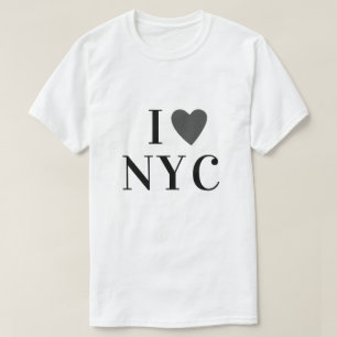 Camiseta Eu amo N Y C   Coração de texto personalizado NY