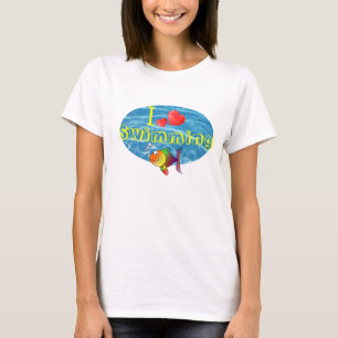 Camiseta Eu amo nadar o Tshirt