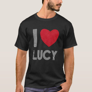 Camiseta Eu Amo Namorado Coração Vintage Bday Família Lucy