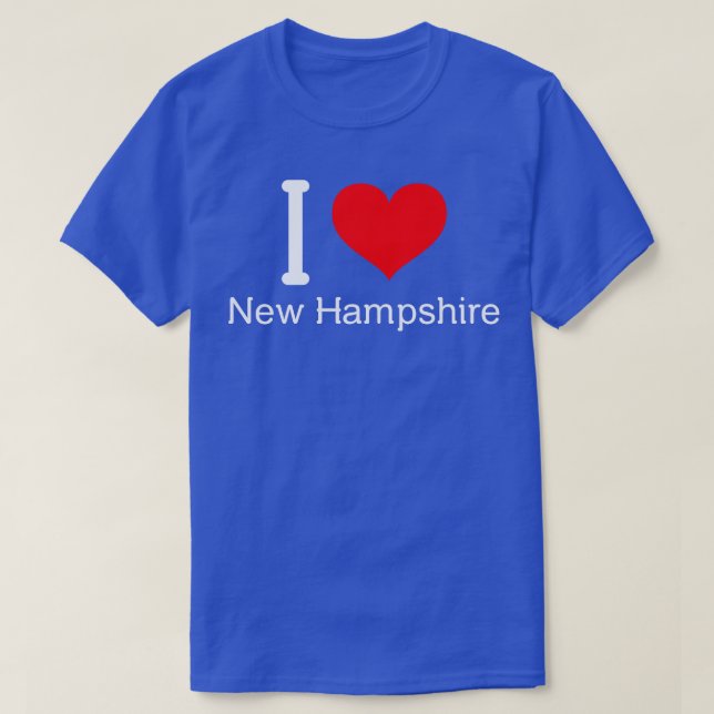 Camiseta Eu amo New Hampshire 2 (Frente do Design)
