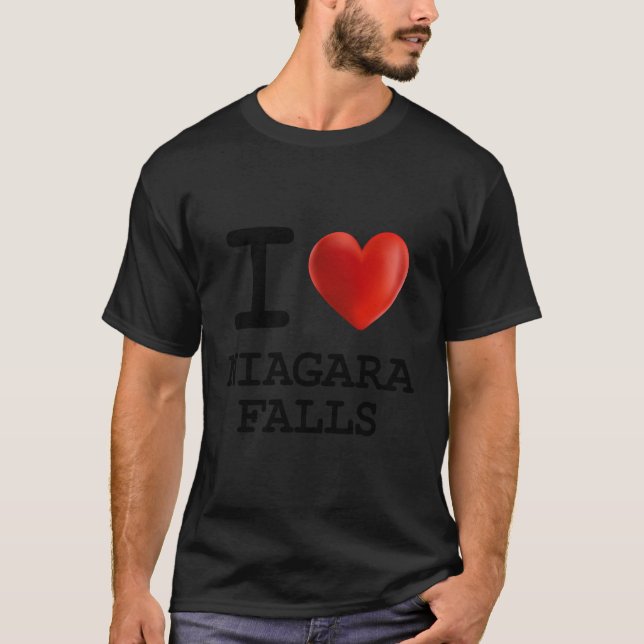 Camiseta Eu Amo Niagara Falls Tourist Ele (Frente)