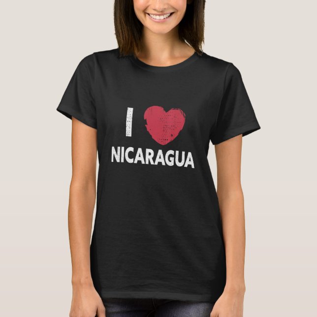 Camiseta Eu Amo Nicarágua, Eu Amo Design Nicarágua (Frente)