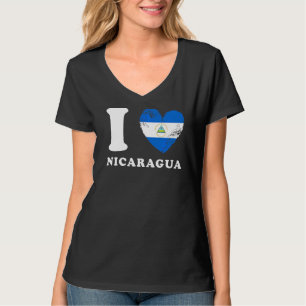 Camiseta Eu amo Nicarágua Sinalizador cardíaco Nicarágua