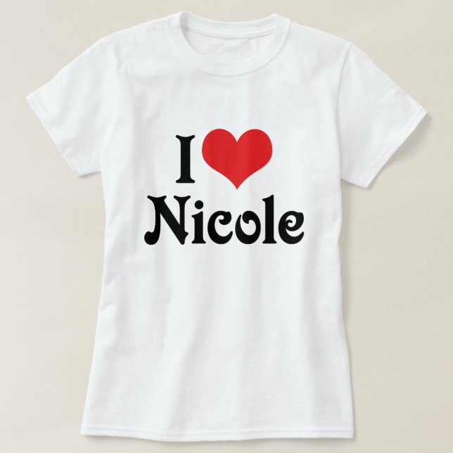 Camiseta Eu amo Nicole (Frente do Design)