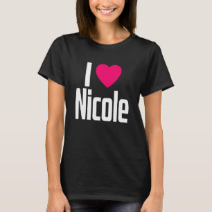Camiseta Eu amo Nicole Pink Heart I Heart Nicole 1
