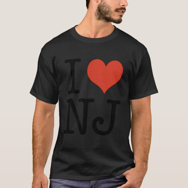 Camiseta Eu Amo Nj New Jersey Eua American (Frente)