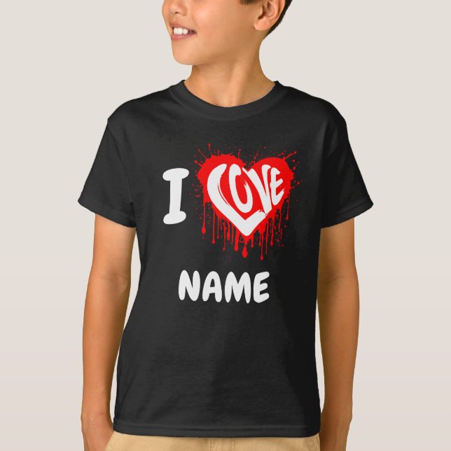 CAMISETA EU AMO NOME PERSONALIZADO (Frente)