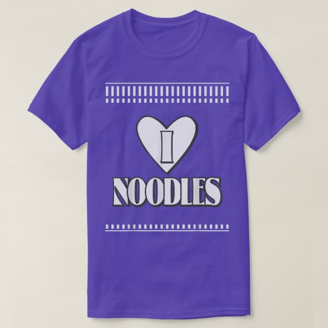 Camiseta Eu amo Noodles Kawaii Instant Ramen Black and Whit (Frente do Design)