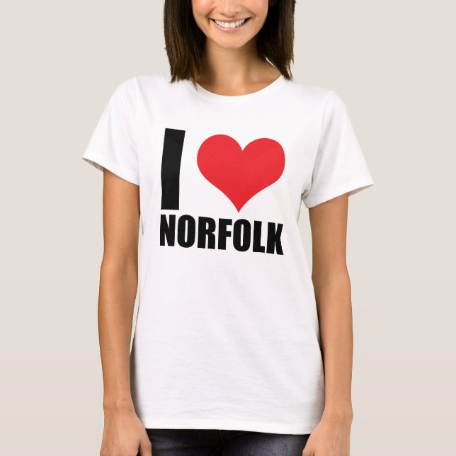 Camiseta Eu amo Norfolk (Frente)