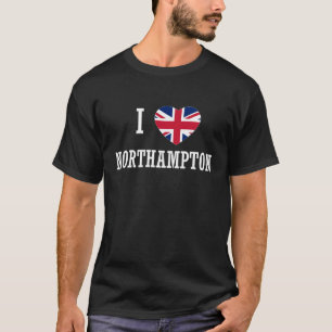 Camiseta Eu Amo Northampton Inglaterra Bandeira Union Jack 