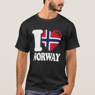 Camiseta Eu Amo Noruega Pátria Noruega Bandeira Noruega