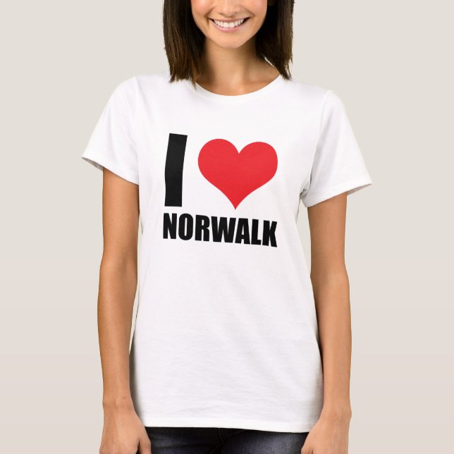 Camiseta Eu amo Norwalk (Frente)