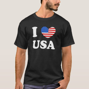 Camiseta Eu Amo-Nos Eu Coração Os Eua Bandeira Patriótica 4