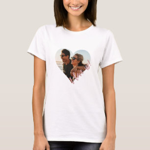 Camiseta Eu amo-nos Script Heart Photo Pink