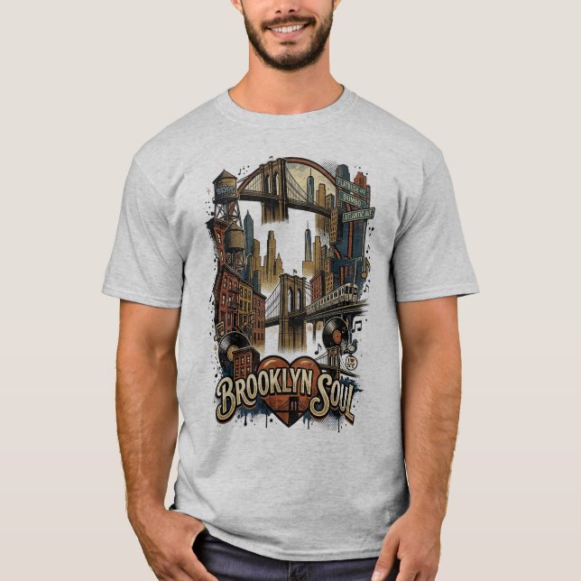 Camiseta Eu Amo Nova York Alma do Brooklyn (Frente)