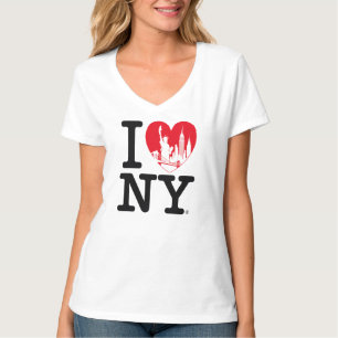 Camiseta Eu Amo Nova York Coração Silhueta – Paisagem Urban