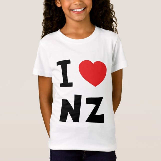 Camiseta Eu amo Nova Zelândia (Frente)