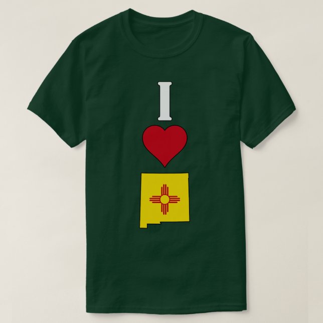 Camiseta Eu Amo Novo México Vertical I Heart New Mexico Sta (Frente do Design)