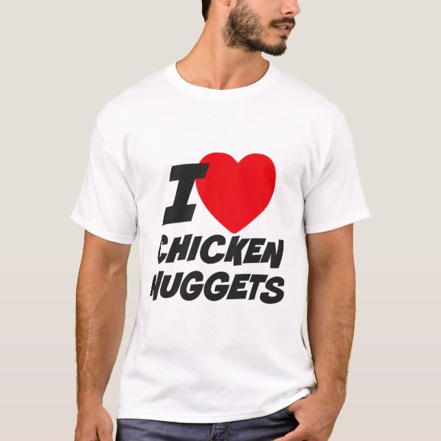 Camiseta Eu Amo Nuggets de Frango  (Frente)