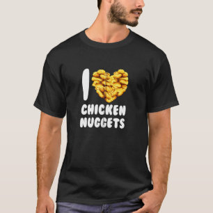 Camiseta Eu Amo Nuggets De Frango Fofinho Comida Rápida Zip