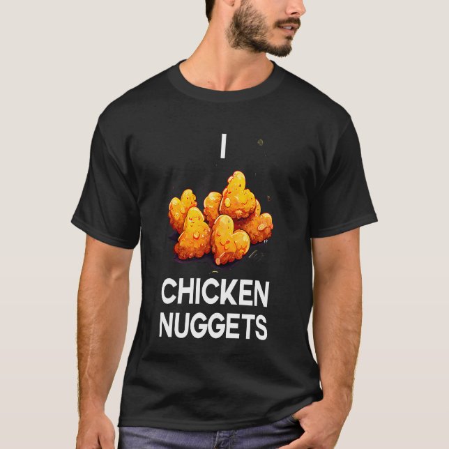 Camiseta Eu Amo Nuggets de Frango   Nuggets de Frango (Frente)