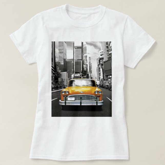 Camiseta Eu amo NYC - táxi de New York (Frente do Design)
