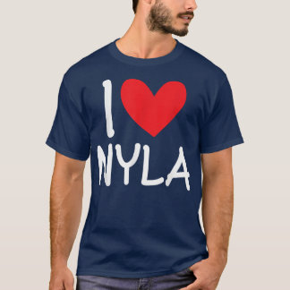Camiseta Eu Amo Nyla Name Personalizado Mulher BFF Frien