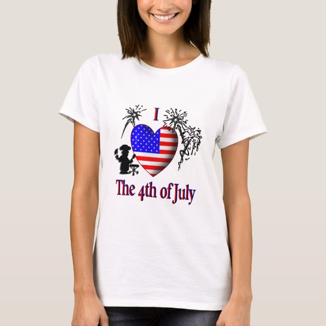 Camiseta Eu Amo o 4 de Julho (Frente)
